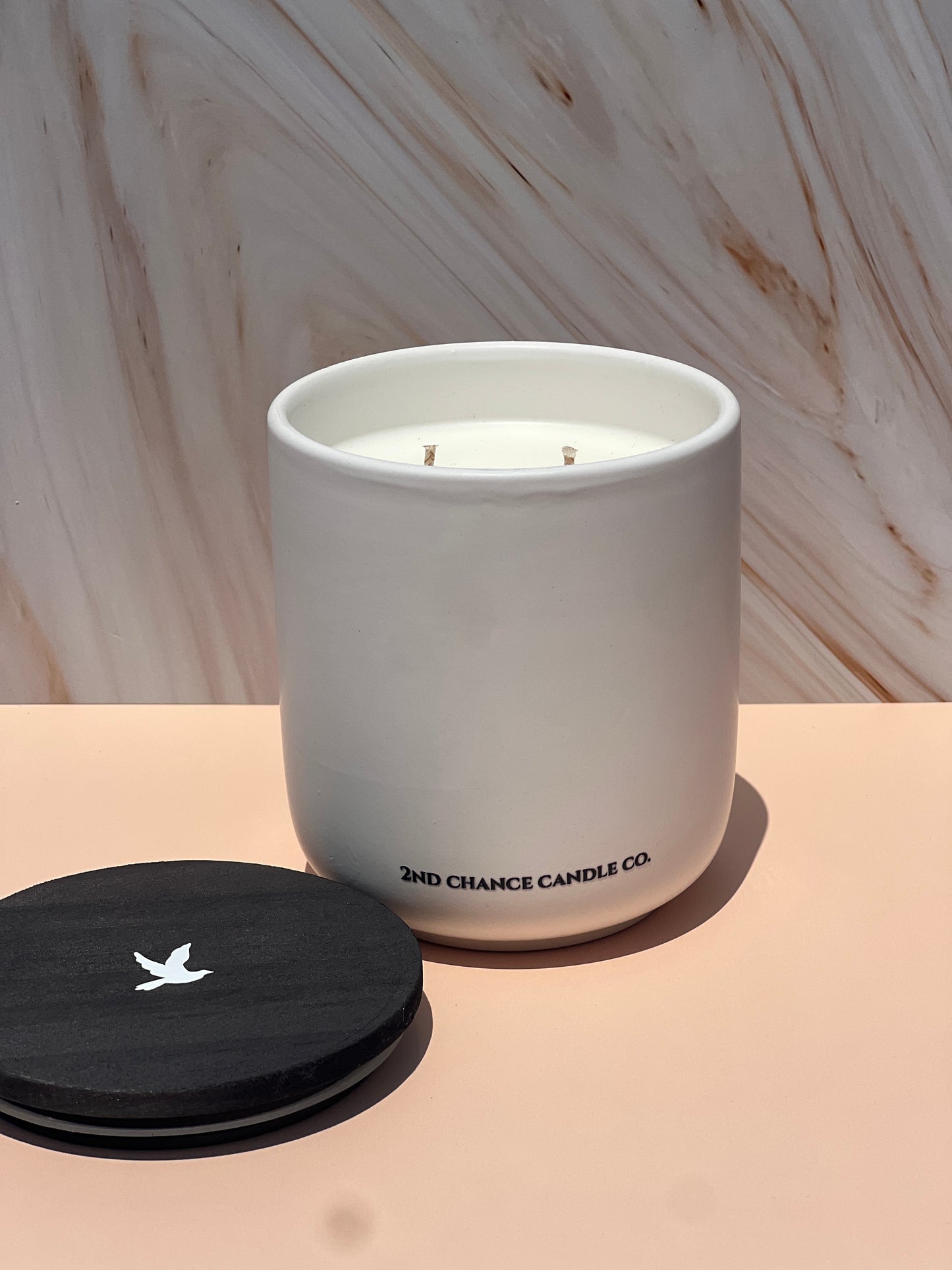 White Ceramic Candle - 12oz