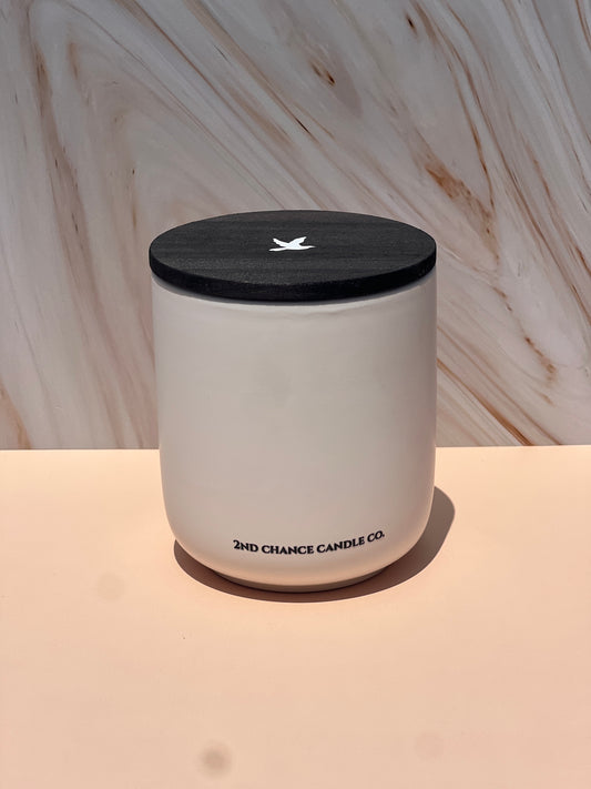White Ceramic Candle - 12oz