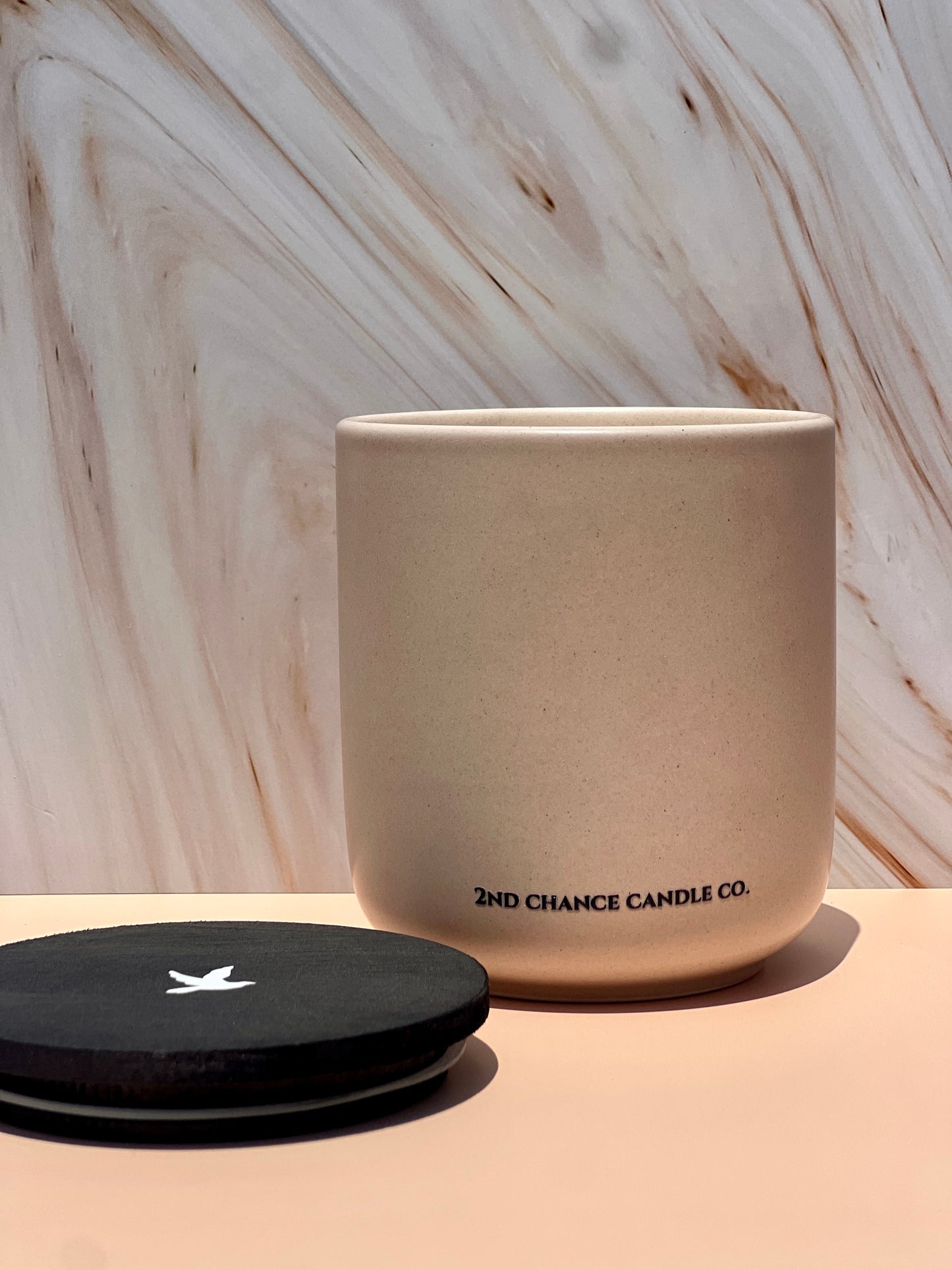 Beige Ceramic Candle - 12oz