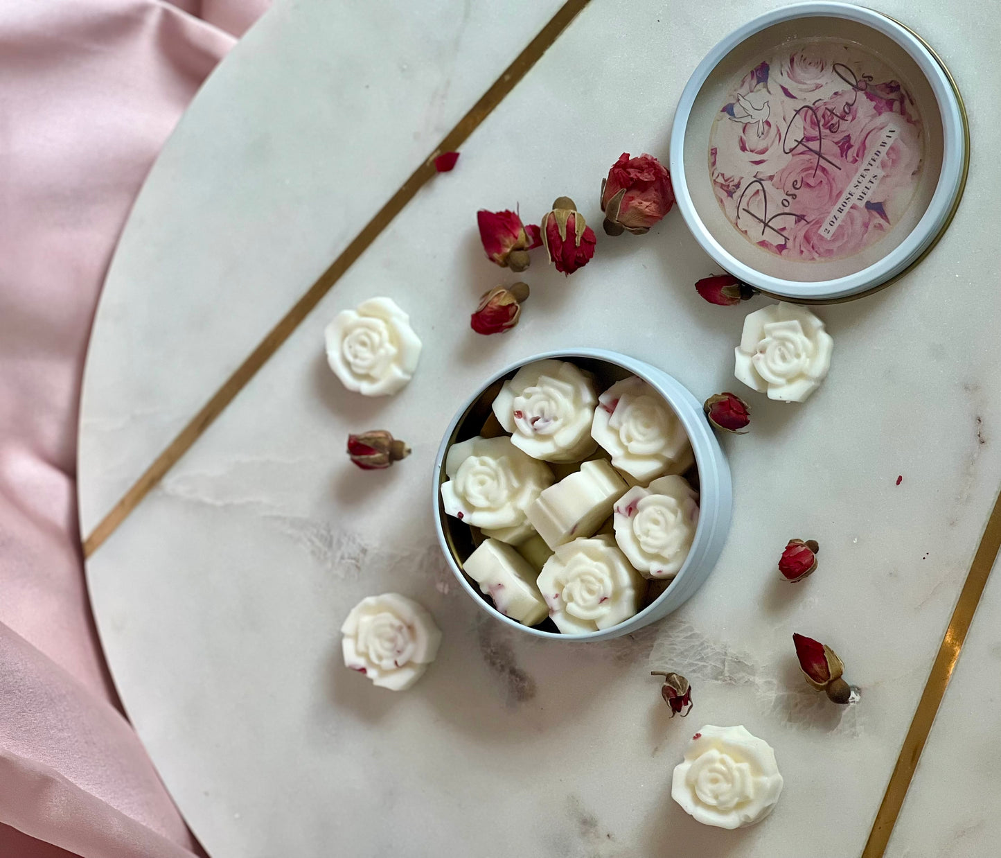 Rose Petals Wax Melt Tin